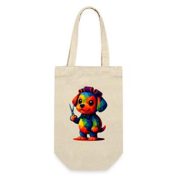 WPAP Polygon Kawaii Style Animals Baby Dog Doggy - Gift Bag for Bottles - nature - Front