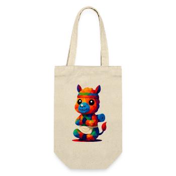 WPAP Polygon Kawaii Style Animals Baby Alpaca Yoga - Gift Bag for Bottles - nature - Front