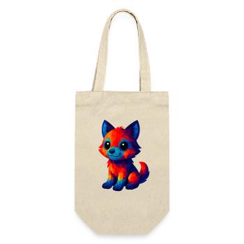WPAP Polygon Kawaii Style Baby Wolf - Gift Bag for Bottles - nature - Front