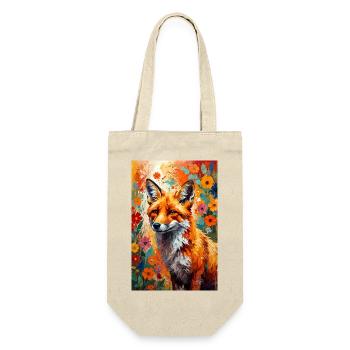 Fox flowers abstract fox lover gift - Gift Bag for Bottles - nature - Front