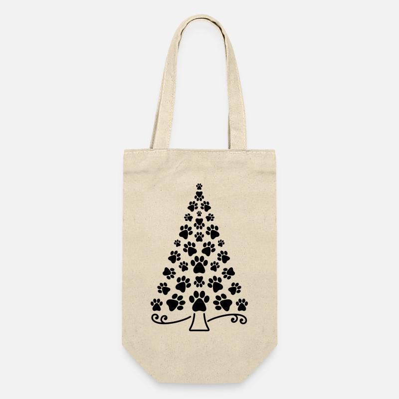 Weihnachtsbaum Pfote Hund Katze Pfoten Christbaum - Geschenkbeutel für Flaschen - Natur