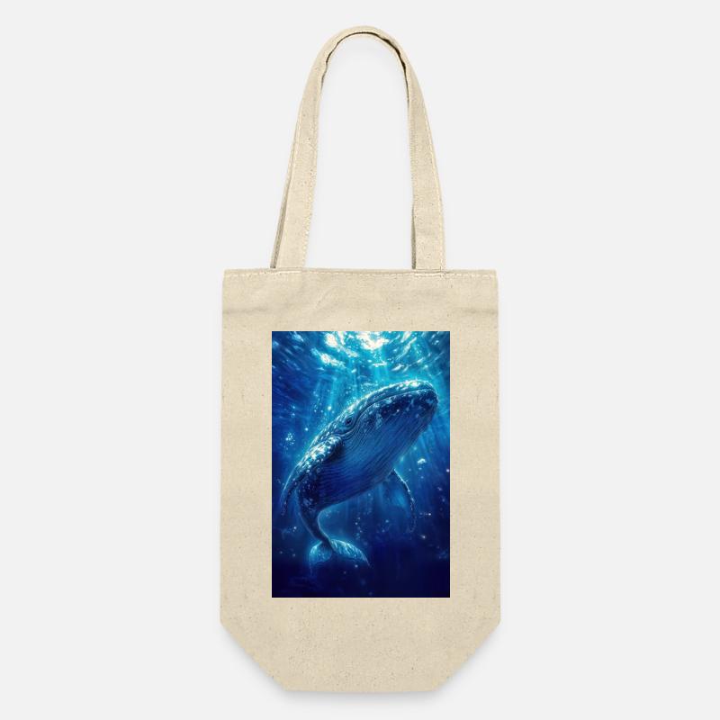 Illustration eines Wals - Geschenkbeutel für Flaschen - Natur