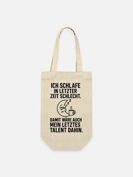 Schlafen Schlecht Talent dahin - Geschenkbeutel für Flaschen - Natur
