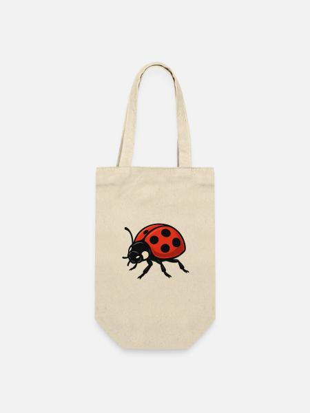 Rote Marienkäfer Ladybug Cartoon - Geschenkbeutel für Flaschen - Natur