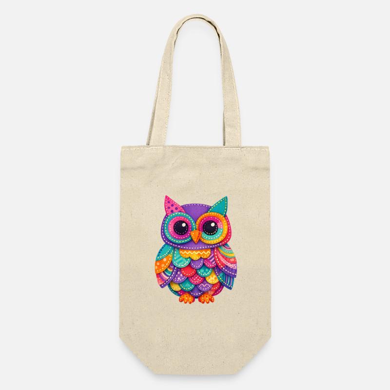 Magie du Hibou en Patchwork - Sac à bouteille - nature