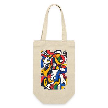 Motifs d’œuvres abstraites en mosaïque de lignes colorées - Sac à bouteille - nature - Devant