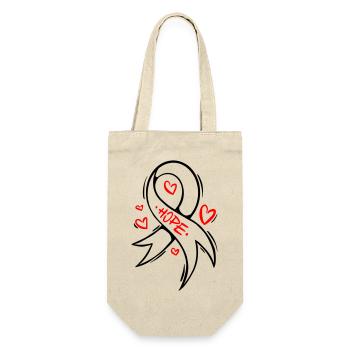 Boucle du cancer du cœur Hope - Sac à bouteille - nature - Devant
