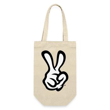 Victory Hand Sign (Right Hand / POS / 2C) - Gift Bag for Bottles - nature - Front