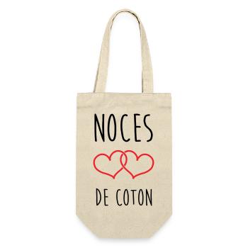 Cotton Wedding 1 Year Wedding - Gift Bag for Bottles - nature - Front