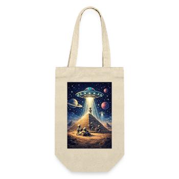 Alien Pyramid UFO - Geschenkbeutel für Flaschen - Natur - Vorne