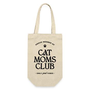 Cat Moms Club - Geschenkbeutel für Flaschen - Natur - Vorne