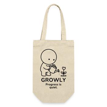 Growly – Progress Is Quiet | Plant Lover Mood - Geschenkbeutel für Flaschen - Natur - Vorne