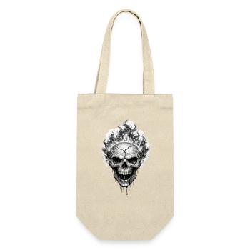 Burning Skull Gothic Horror-Grafik - Geschenkbeutel für Flaschen - Natur - Vorne