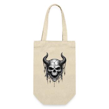 Horned Skull Gothic Horror-Grafik - Geschenkbeutel für Flaschen - Natur - Vorne