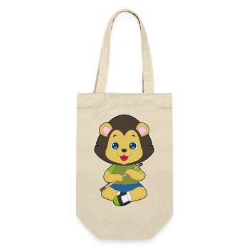 Lion Musician Flute Music - Gift Bag for Bottles - nature - Front