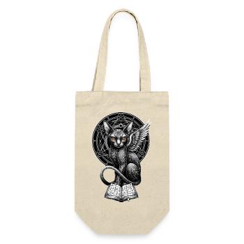 Chat ailé avec des runes - Sac à bouteille - nature - Devant