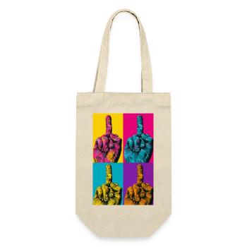 Pop Art Hand Four-Colored Finger - Gift Bag for Bottles - nature - Front