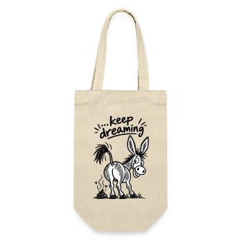 Âne de dessins animés en noir et blanc avec un grand sourire - Sac à bouteille - nature - Devant