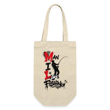 Homme pêcheur - Humour - Sac à bouteille - nature - Devant