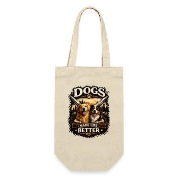 Dogs Make Life Better - Gift Bag for Bottles - nature - Front