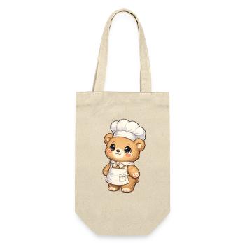 Kochbärchen Chef Illustration - Gift Bag for Bottles - nature - Front