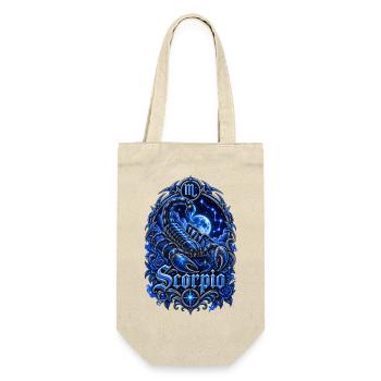 Blauer Skorpion-Tierkreiswappen - Geschenkbeutel für Flaschen - Natur - Vorne