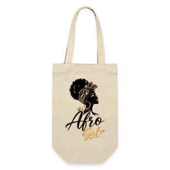 Golden Afro Girl – Black Elegance - Gift Bag for Bottles - nature - Front