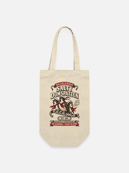 Helgoländer Salty Domspatzen – Est. 1399 - Geschenkbeutel für Flaschen - Natur