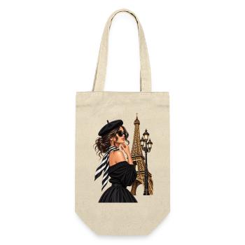 Pariser Chic Nocturne - Geschenkbeutel für Flaschen - Natur - Vorne