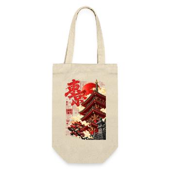 Tokyo Tempel Pagode Japan Streetwear - Geschenkbeutel für Flaschen - Natur - Vorne