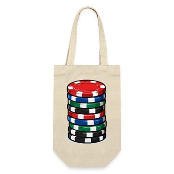 Pokerchip Stack Farbexplosion - Geschenkbeutel für Flaschen - Natur - Vorne
