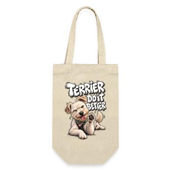 Terrier Do It Better Spruch - Geschenkbeutel für Flaschen - Natur - Vorne