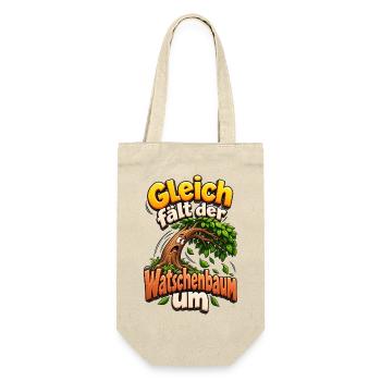 Gleich fällt der Watschenbaum - Geschenkbeutel für Flaschen - Natur - Vorne