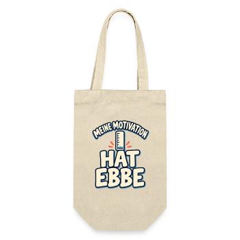 Meine Motivation hat Ebbe – Küstenhumor - Geschenkbeutel für Flaschen - Natur - Vorne