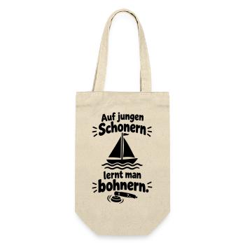 Auf alten Schiffen lernt man segeln junge Schoner  - Geschenkbeutel für Flaschen - Natur - Vorne