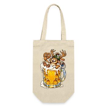 Wolpertinger Lustiges Bayerisches Fabelwesen - Geschenkbeutel für Flaschen - Natur - Vorne