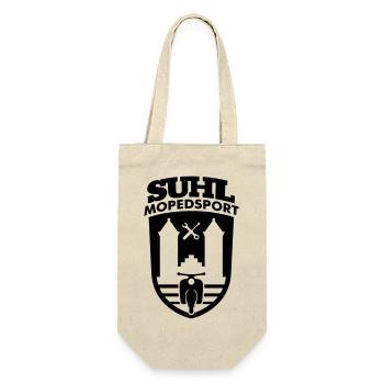 Suhl Mopedsport Schwalbe v.2 (Farbe änderbar) - Geschenkbeutel für Flaschen - Natur - Vorne
