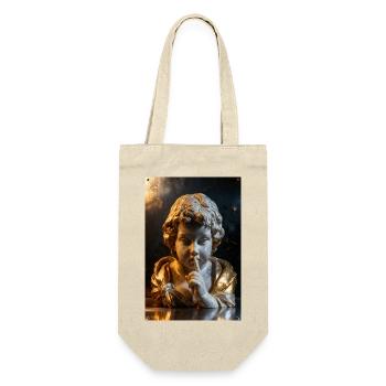 Flüsternder Cherub im goldenen Schein - Geschenkbeutel für Flaschen - Natur - Vorne