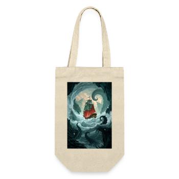 Karmesinrotes Gefäß gegen Krakens Kielwasser - Geschenkbeutel für Flaschen - Natur - Vorne