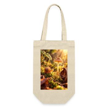 Goldener Tau: Pilzschnecken-Glow - Geschenkbeutel für Flaschen - Natur - Vorne