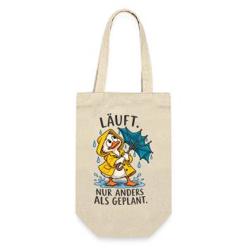 Lustige Ente – Anders als geplant - Geschenkbeutel für Flaschen - Natur - Vorne