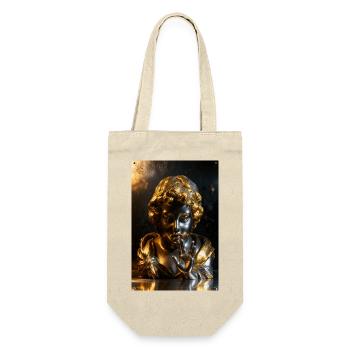 Goldene Shush-Cherub-Büste - Geschenkbeutel für Flaschen - Natur - Vorne