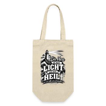 Der Herr ist mein Licht und mein Heil – Psalm 27,1 - Geschenkbeutel für Flaschen - Natur - Vorne
