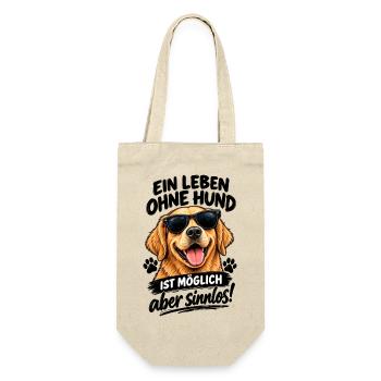 Sonnenbrillen-Hund: Ist Möglich aber sinnlos - Geschenkbeutel für Flaschen - Natur - Vorne