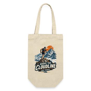Above_the_Cloudline_Vintage_Mountain_Running_De - Geschenkbeutel für Flaschen - Natur - Vorne
