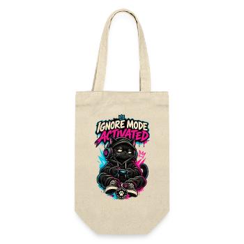 RobVibe Wild Club – Cat Ignore Mode Activated - Geschenkbeutel für Flaschen - Natur - Vorne