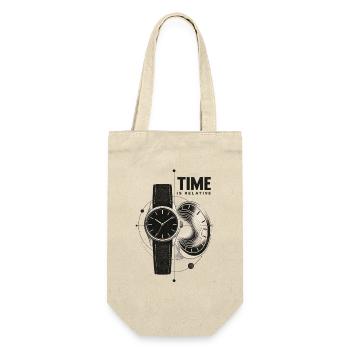 Zeitrelativität Uhr und Wurmloch - Geschenkbeutel für Flaschen - Natur - Vorne