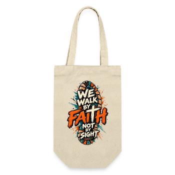 Walk By Faith Not By Sight Christliches Motiv - Geschenkbeutel für Flaschen - Natur - Vorne