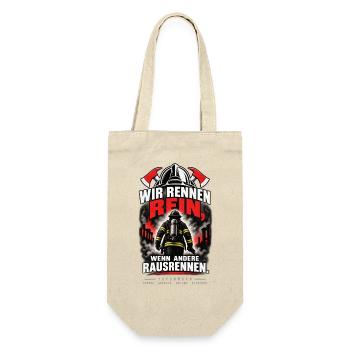 Feuerwehr - Wir rennen rein - Geschenkbeutel für Flaschen - Natur - Vorne