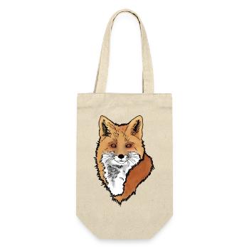 Fuchskopf - Geschenkbeutel für Flaschen - Natur - Vorne
